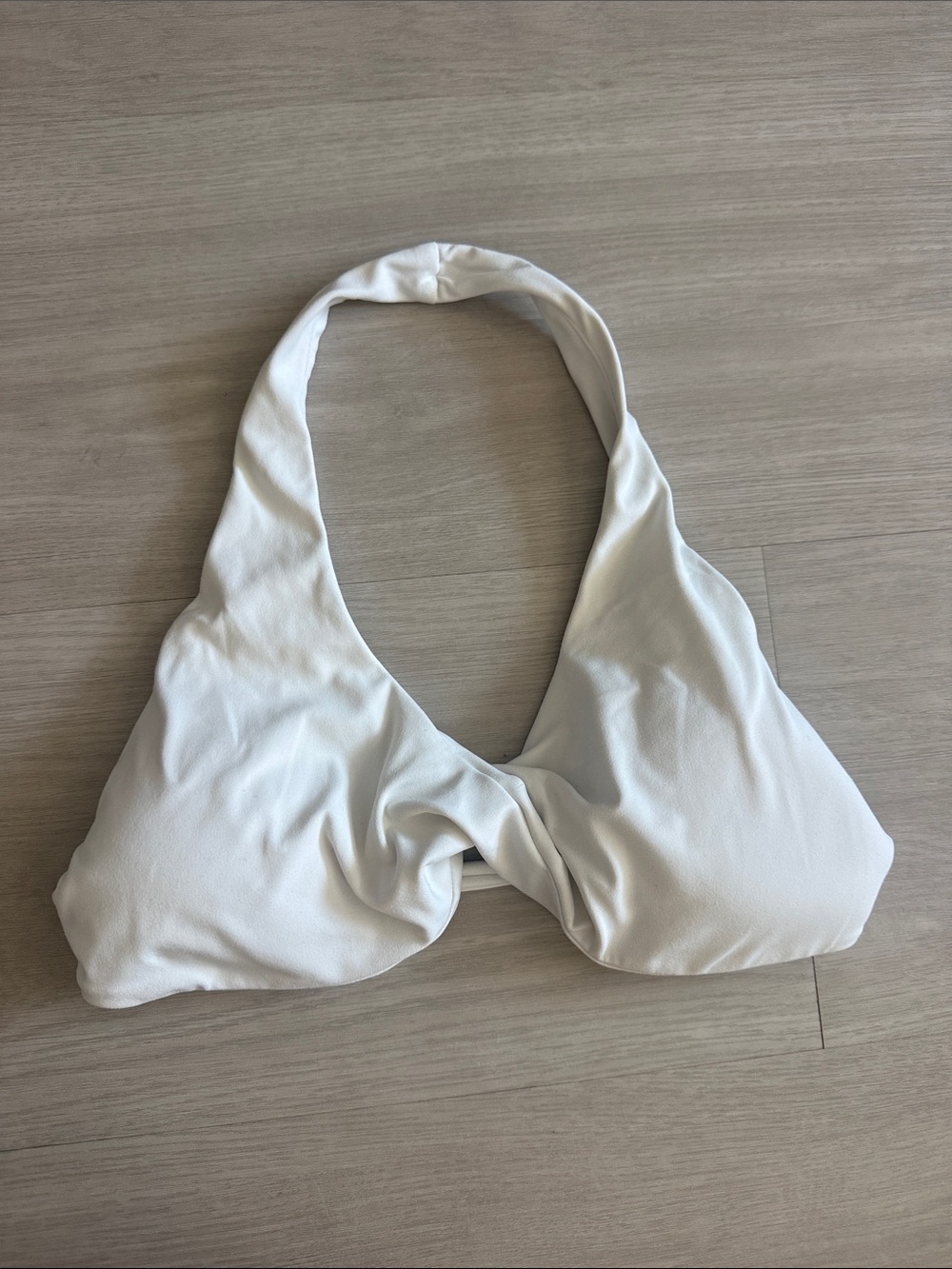 Pcheebum White Halter Twist Front Sports Bra Top